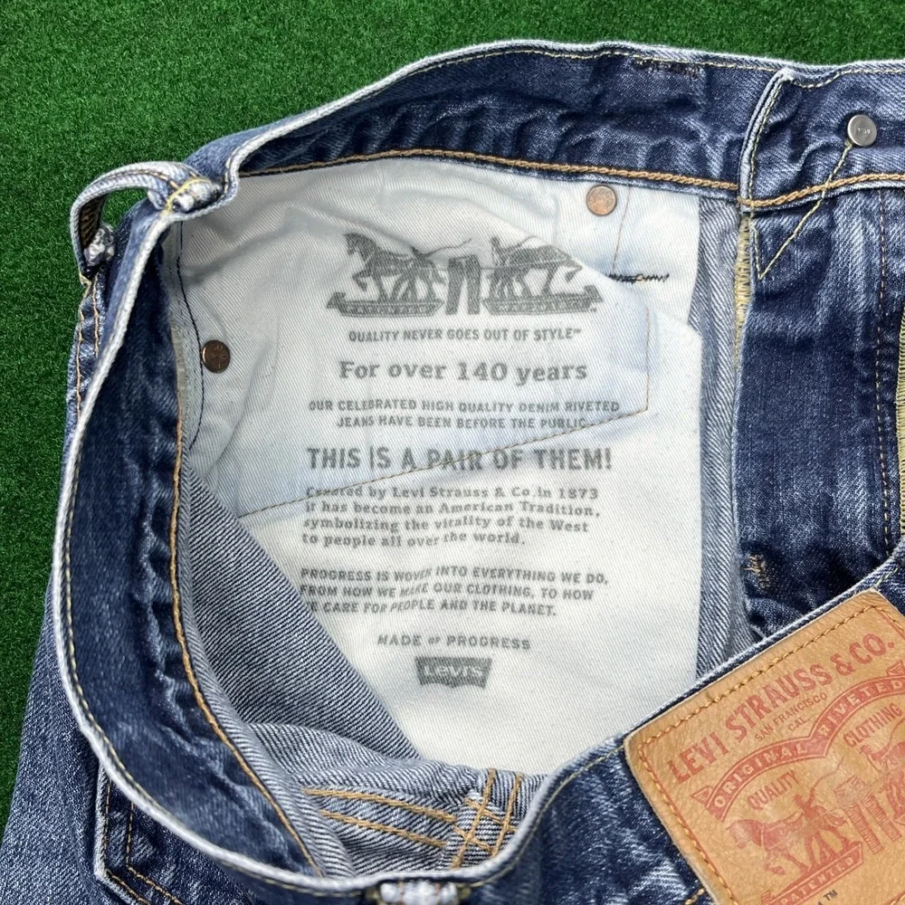 Levi's 511 Slim Fit Blue Distressed Jeans Mens Size 32x34